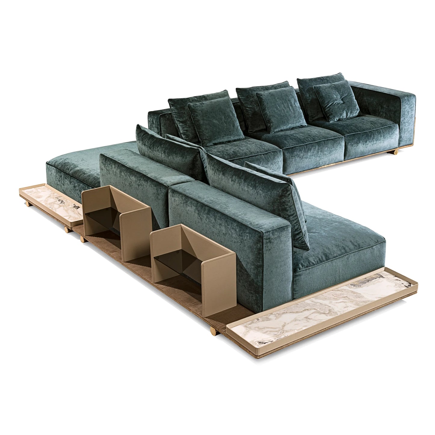 Luxury L Shape Corner Storage Design Wooden Couch Living Room Sofa Furniture Set Modular Sectional Velvet Fabric Sofa Arado
