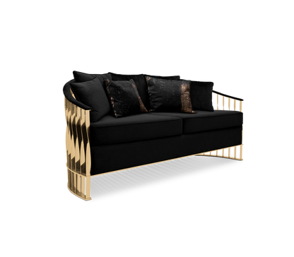 Italian Design Luxury 2 Seat Lounge ArmChair Modern Living Room Furniture Set Stainless Steel Frame Velvet Fabric Sofa Chair Arado