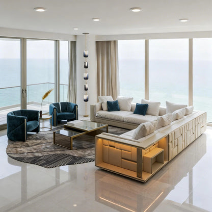 Italian Luxury Leather Sectional Sofa Set Modern Luxury Living Room Sofas Set Furniture Living Room L Shape Sectional Sofa Arado