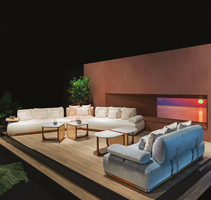 Italian Designer Luxury Lounge Couches Living Room Sofa Furniture Set High-end Custom Leisure Leather Sectional Sofa for Villa Arado