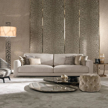 Modern Luxury Sitting Room Furniture Fabric Sectional Sofa Set Villa Furniture Couch Living Room Sofa With Stainless Steel Frame Arado