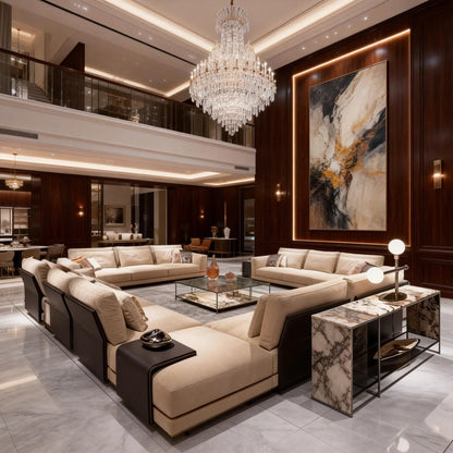 Italian Luxury  Living Room Furniture Leather Sectional Sofa Modern Luxury Sofa Set Furniture Living Room L Shape Sectional Sofa Arado
