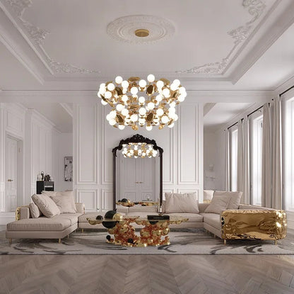 Luxury Home Furniture Set Italian Designer Luxury Living Room Sofa Set Furniture Living Room Luxury Nubuck Fabric Brass Sofa Arado