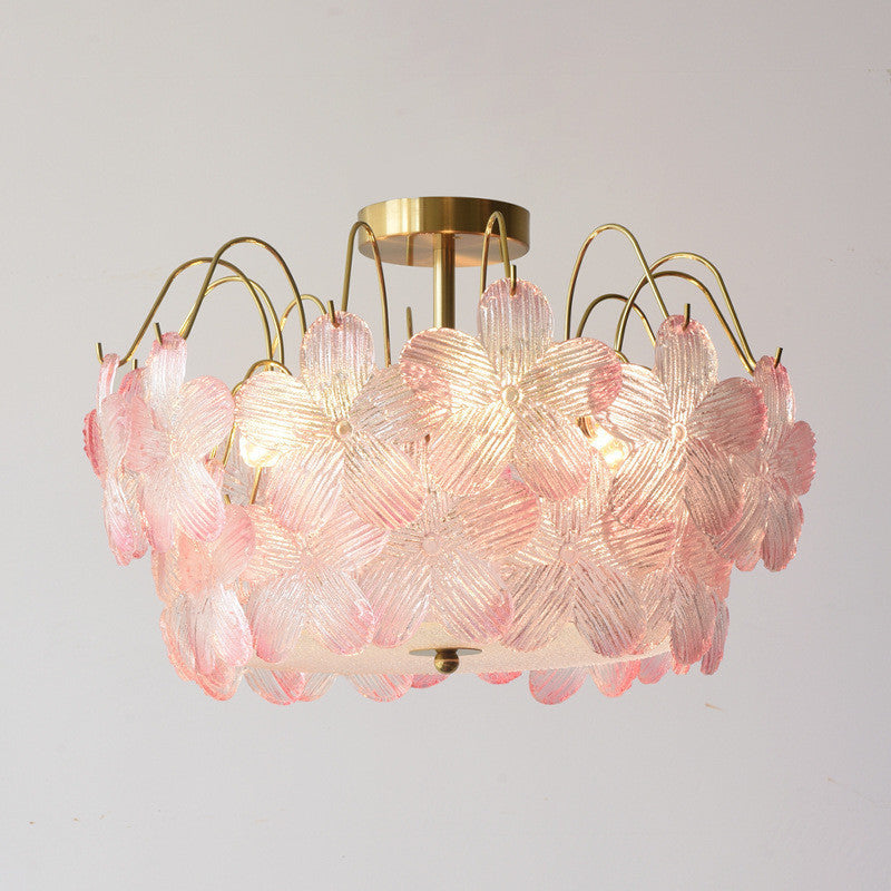 French Romantic Flower Colored Glass Lamps CJ