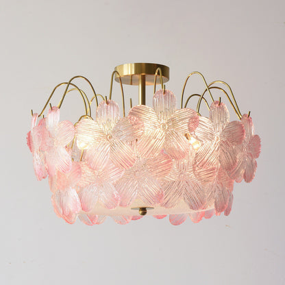 French Romantic Flower Colored Glass Lamps CJ