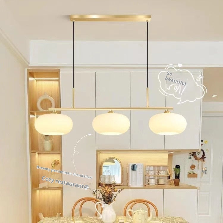 Simple Modern Bedroom Light Cream Style Persimmon Chandelier CJ