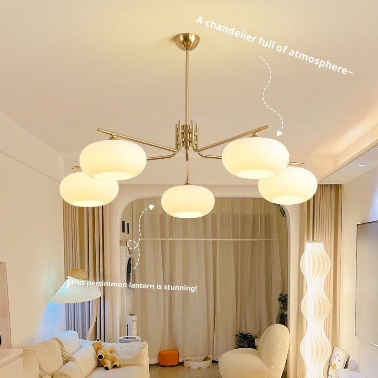 Simple Modern Bedroom Light Cream Style Persimmon Chandelier CJ