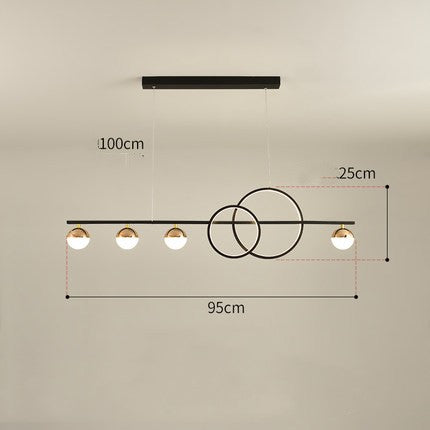 Rectangular Table Lamp Creative New Dining Room Bar Simple Modern Chandelier CJ