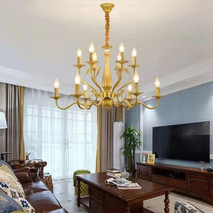 Living Room Bedroom Aisle Wrought Iron Candle Crystal Chandelier CJ