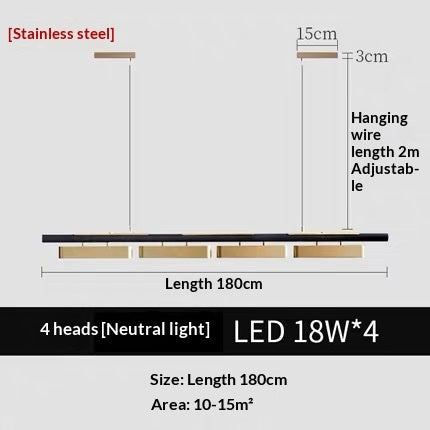 Rectangular Modern Metal Minimalist Pendant Light CJ