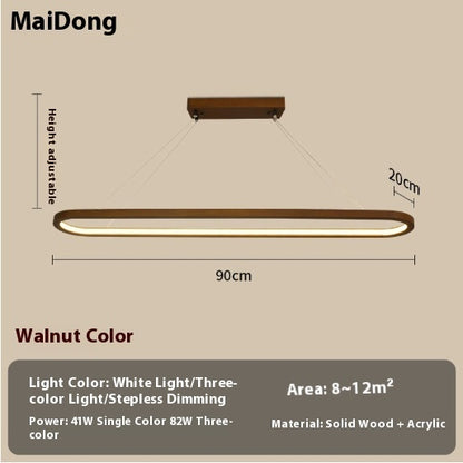 Long Chandelier Log Style Simple Restaurant Bar Office CJ