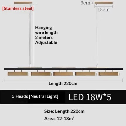 Rectangular Modern Metal Minimalist Pendant Light CJ