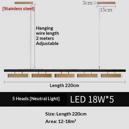 Rectangular Modern Metal Minimalist Pendant Light CJ