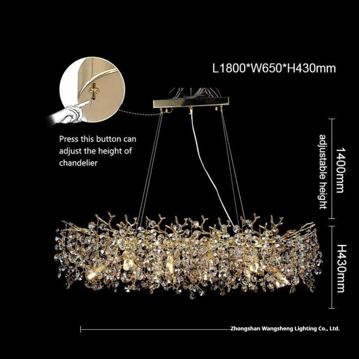 Luxury Crystal Simplicity French Atmosphere Restaurant Branch Chandelier CJ