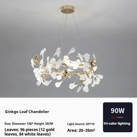 Minimalist Art Chandelier With Ginkgo Leaf Design CJ