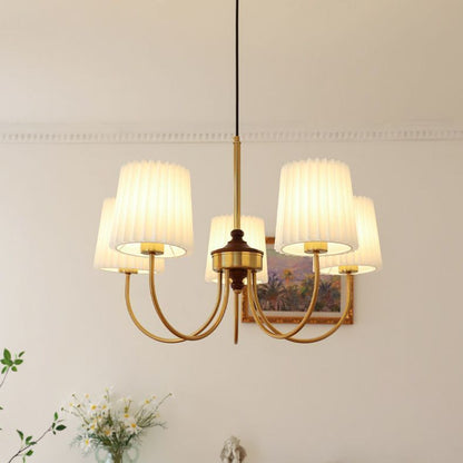 American Modern Pleated Room Bedroom Chandelier CJ