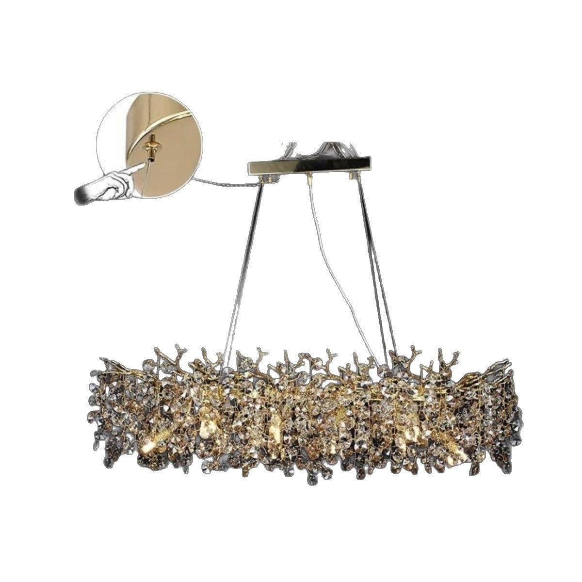Luxury Crystal Simplicity French Atmosphere Restaurant Branch Chandelier CJ