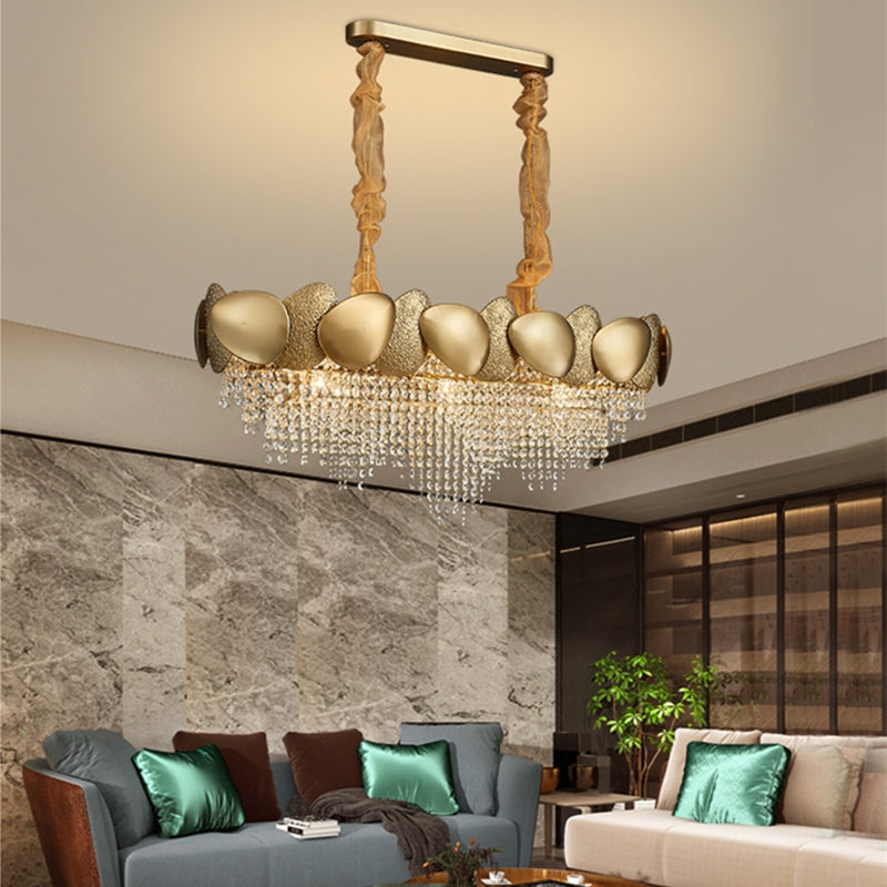 Stainless Steel Living Room Ceiling Crystal Chandelier CJ
