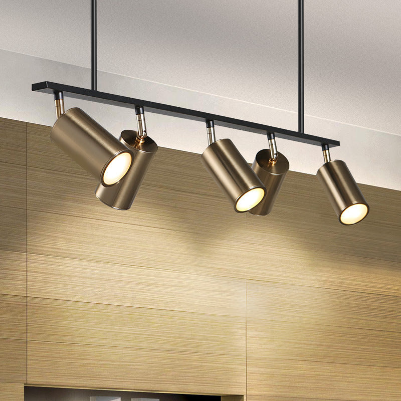 Postmodern Bar Style Clothing Store Mall Black And Gold Wrought Iron Chandelier CJ
