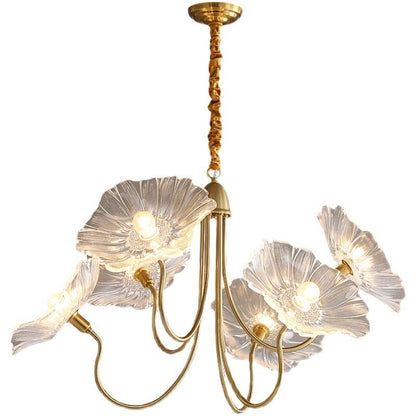 Modern Simple Home Glass Lotus Leaf Chandelier CJ