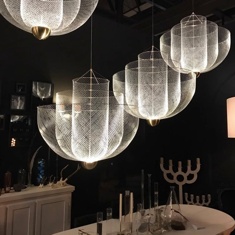 Nordic Iron Mesh Personality Shape Light And Shadow Chandelier CJ