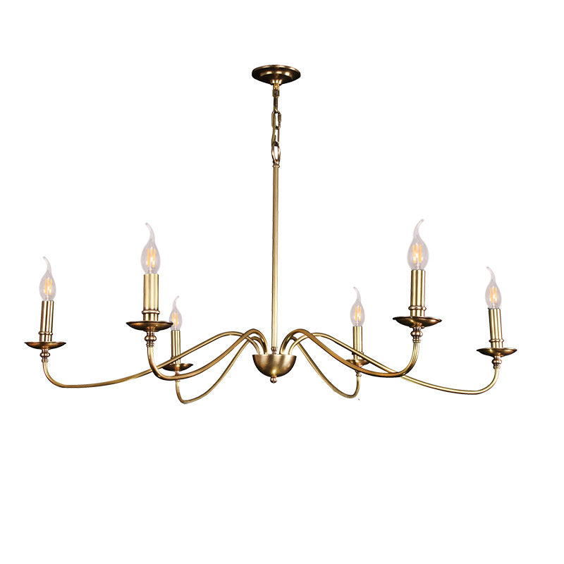 Copper American Style Chandelier Retro Living Room Bedroom Duplex CJ