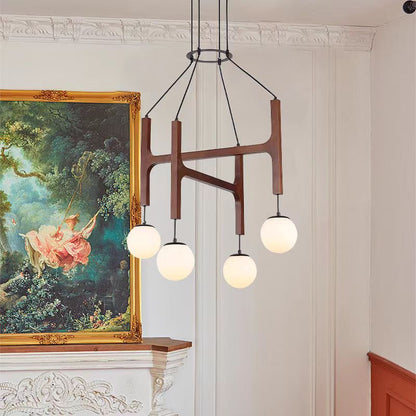 Living Room Chandelier Solid Wood Stairs Dining-room Lamp CJ