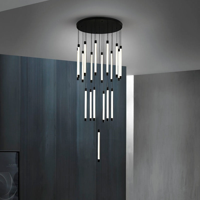 All Copper Duplex Staircase Long Chandelier CJ