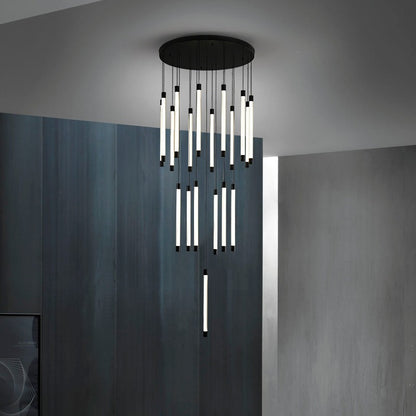 All Copper Duplex Staircase Long Chandelier CJ