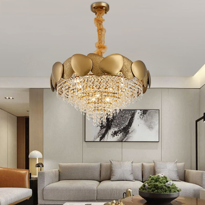 Stainless Steel Living Room Ceiling Crystal Chandelier CJ