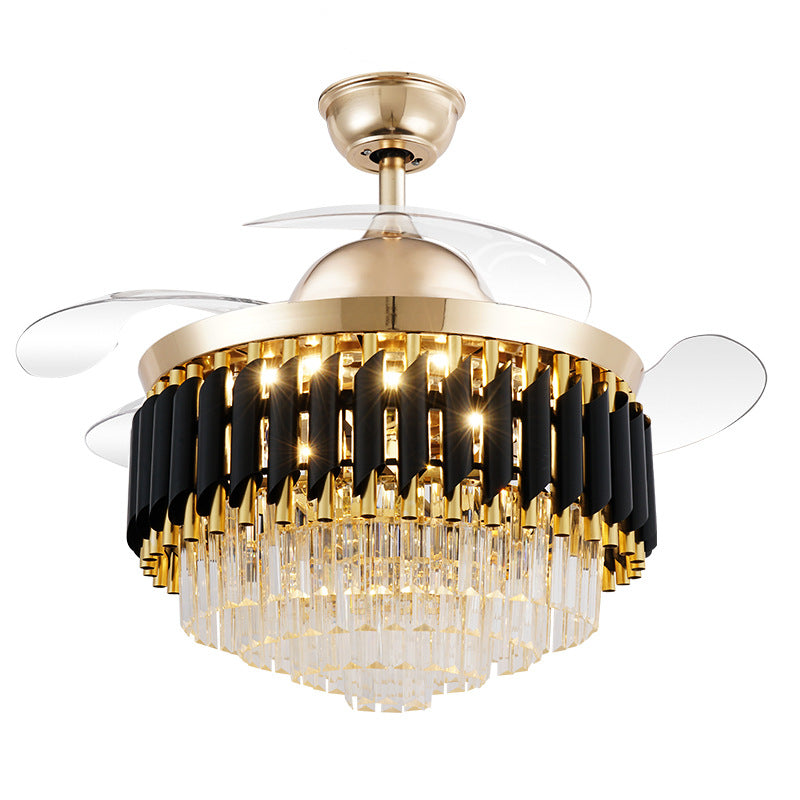 LED Frequency Conversion Fan Light Crystal Chandelier NatalizHomeShop