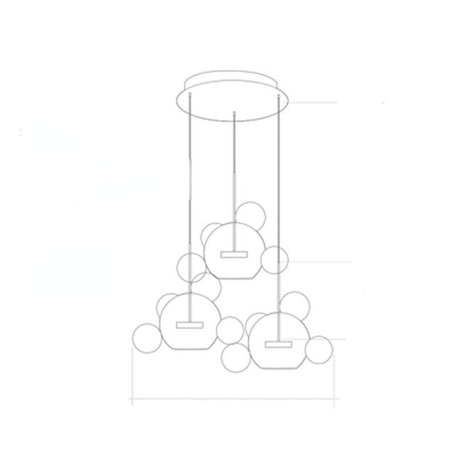 Soap Bubble Mickey Chandelier LED Living Room Bedroom Dining Room Glass CJ