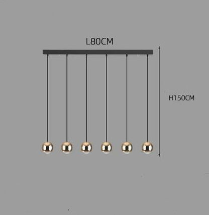 Restaurant Cafe Bar Living Room Ball Long Line Chandelier CJ