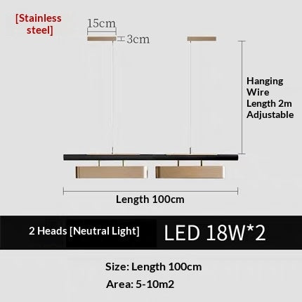 Rectangular Modern Metal Minimalist Pendant Light CJ