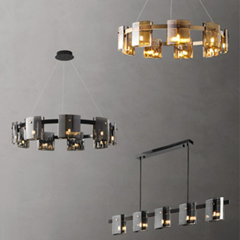 Modern Simple Glass Living Room Chandelier Bedroom Study Personality CJ
