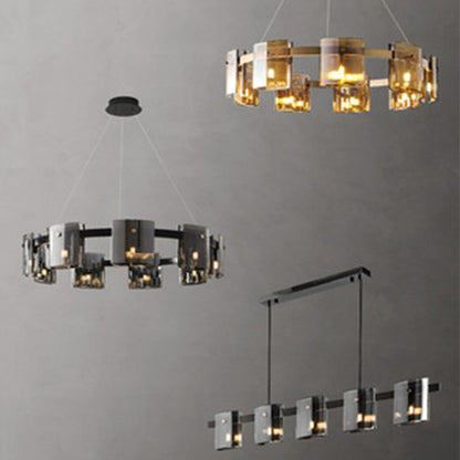 Modern Simple Glass Living Room Chandelier Bedroom Study Personality CJ